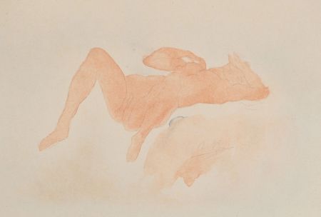 Litografia Rodin - Nu allongé