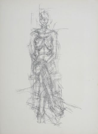 Litografia Giacometti - Nu assis, 1954