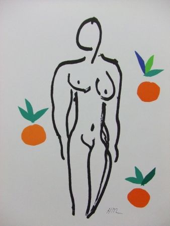 Litografia Matisse - Nu aux oranges