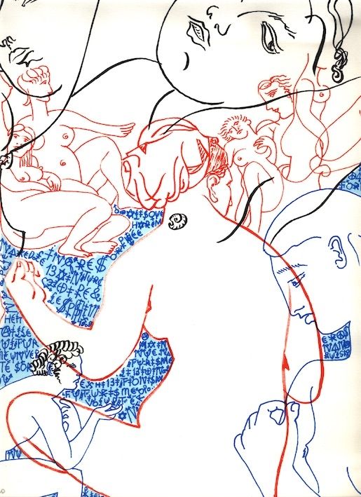 Litografia Villeglé - Nu (collection Naked)