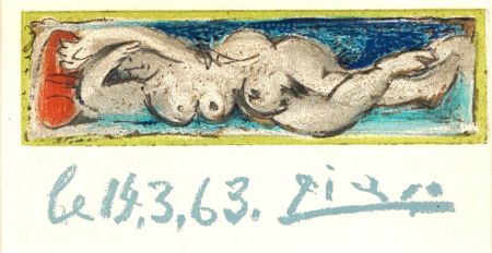 Litografia Picasso - Nu couché