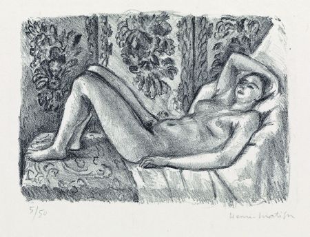 Litografia Matisse - Nu couché au paravant Louis XIV