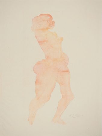 Litografia Rodin - Nu dansant