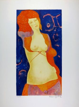 Litografia Bonnefoit - Nu Orange / Orange Nude