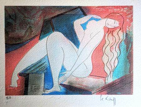 Litografia Le Kinff - Nude, Lithograph in colours on Arches paper EA/Artist proof
