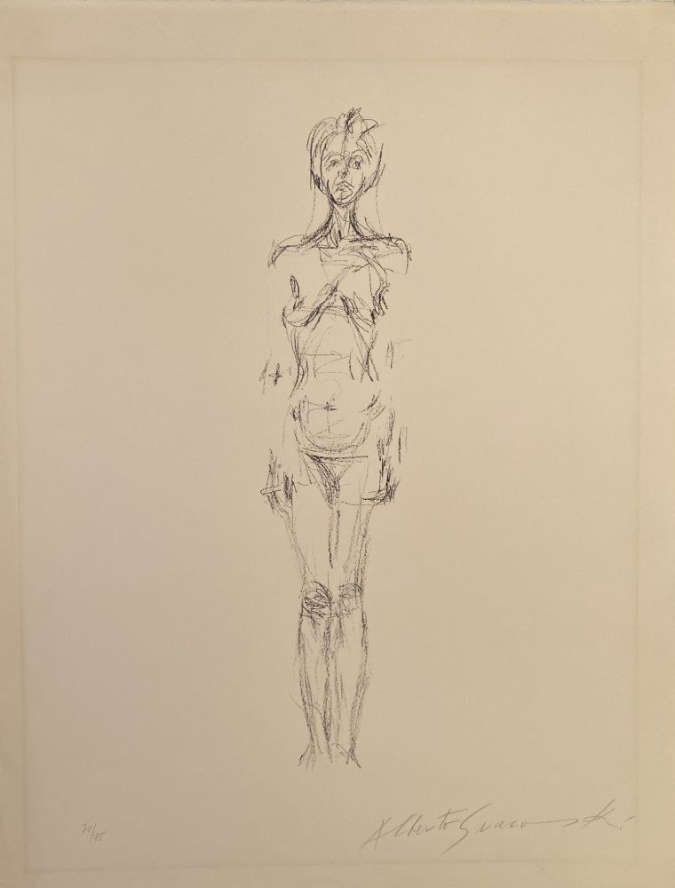 Litografia Giacometti - Nue Debout