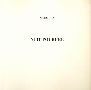Libro Illustrato Nemours - Nuit Pourpre