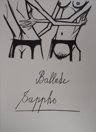 Litografia Buffet - Nus enlacés, Ballade de Sappho