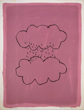 Litografia Hernandez Pijuan - Núvols rosa