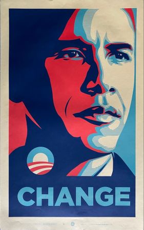 Serigrafia Fairey - Obama Change