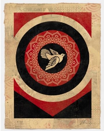 Serigrafia Fairey - Obey Dove Black