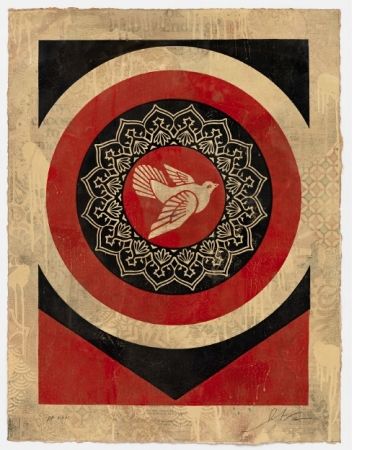 Serigrafia Fairey - Obey Dove Red