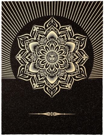 Serigrafia Fairey - Obey Lotus Diamond (Black / Gold)