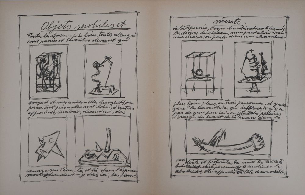 Litografia Giacometti - Objets mobiles et muets