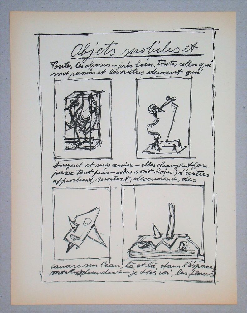 Litografia Giacometti - Objets mobiles et muets Part I.