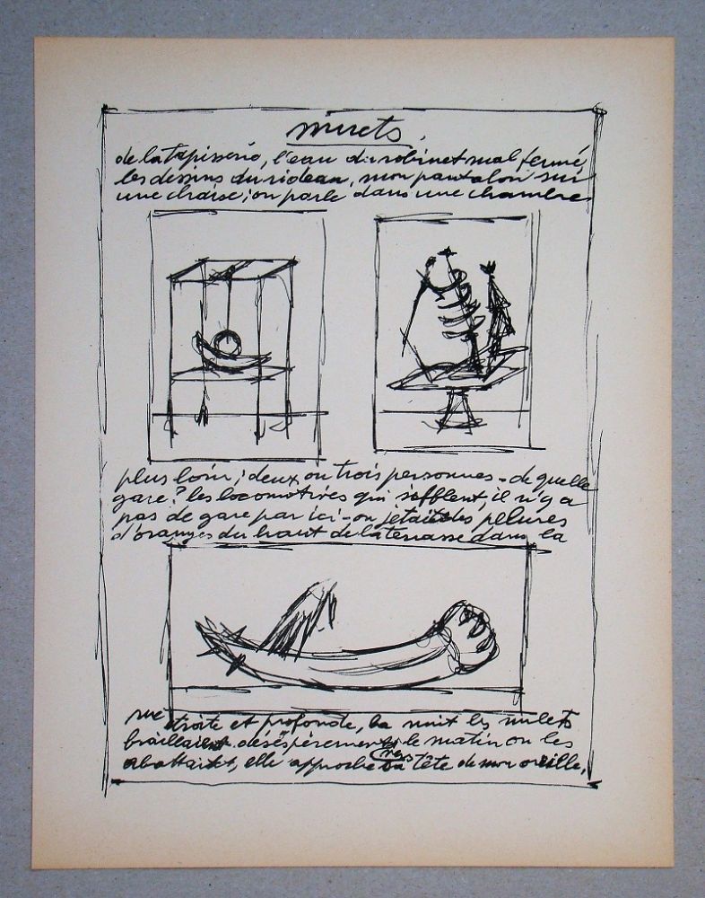 Litografia Giacometti - Objets mobiles et muets Part II.