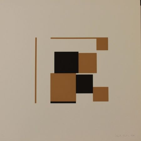 Litografia Kenneth - OCHRE AND BLACK - EXACTA FROM CONSTRUCTIVISM TO SYSTEMATIC ART 1918-1985
