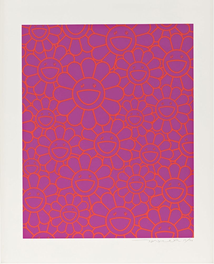 Serigrafia Murakami - October Story (Lavender Orange Flowers)