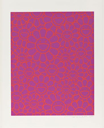 Serigrafia Murakami - October Story (Lavender Orange Flowers)