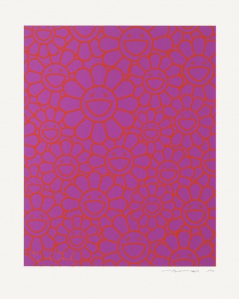 Multiplo Murakami - October Story Silkscreen (Orange Lavender Flowers)