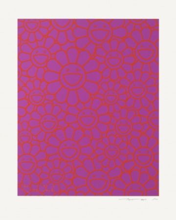 Multiplo Murakami - October Story Silkscreen (Orange Lavender Flowers)
