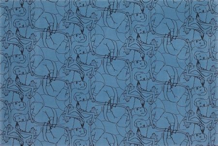 Litografia Dheedene - Octopus - Blue
