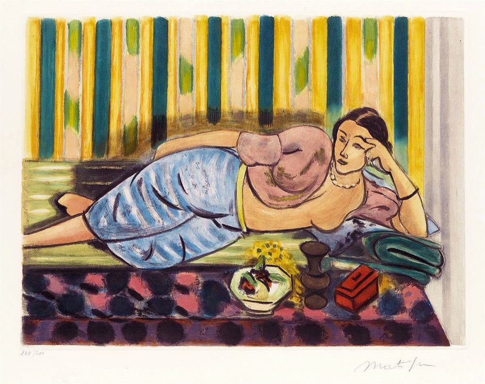 Acquatinta Matisse - Odalisque au Coffret Rouge (Odalisque with Red Box)