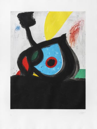 Incisione Miró - Oeil bleu du volcan (L') 