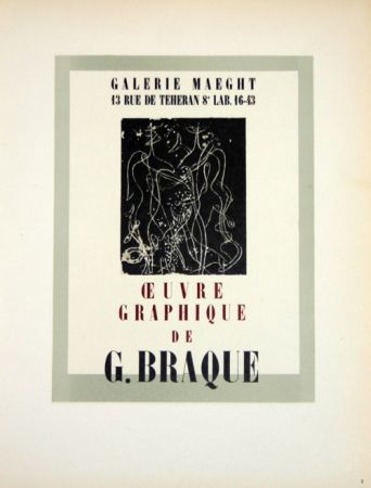Litografia Braque - Oeuvre Graphique  Galerie Maeght