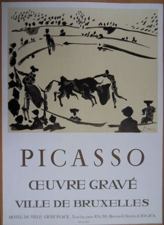 Litografia Picasso - Oeuvre Gravé - Bruxelles 1973