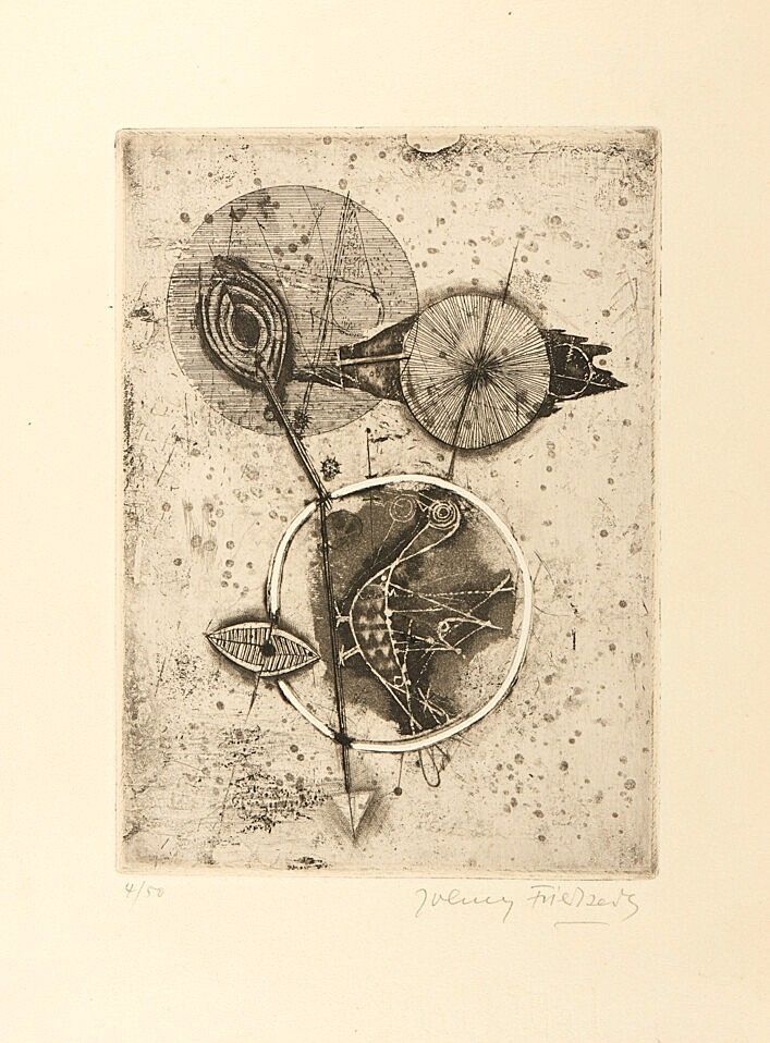 Acquaforte Friedlaender - Oiseau au cercle