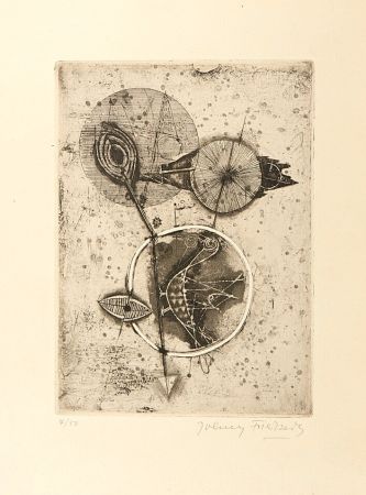 Acquaforte Friedlaender - Oiseau au cercle