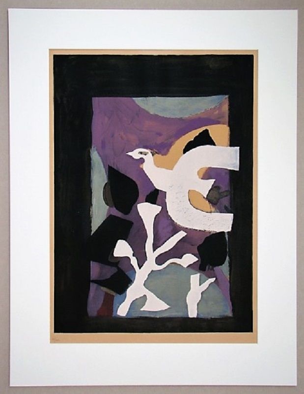 Litografia Braque - Oiseau et Lotus