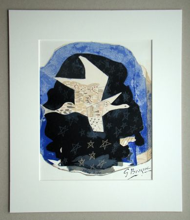Litografia Braque - Oiseau et étoiles