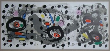 Litografia Miró - Oiseau solaire, oiseau lunaire, étincelles