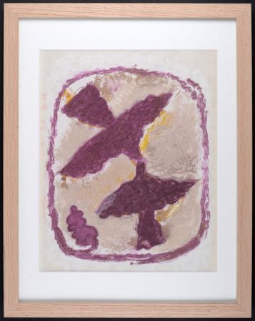 Litografia Braque - Oiseaux Fulgurants, 1963 - Framed