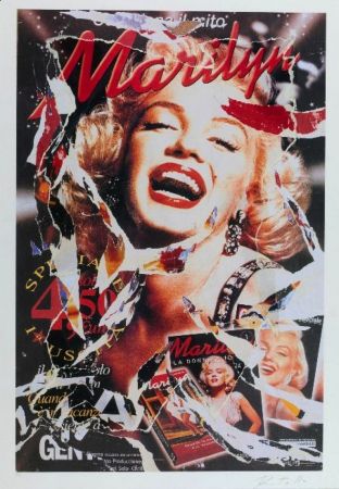 Serigrafia Rotella - Omaggio a Marilyn