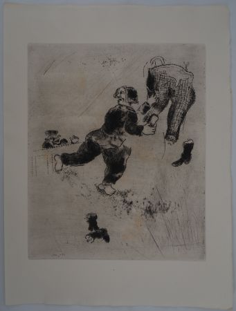 Incisione Chagall - On nettoie les pantalons