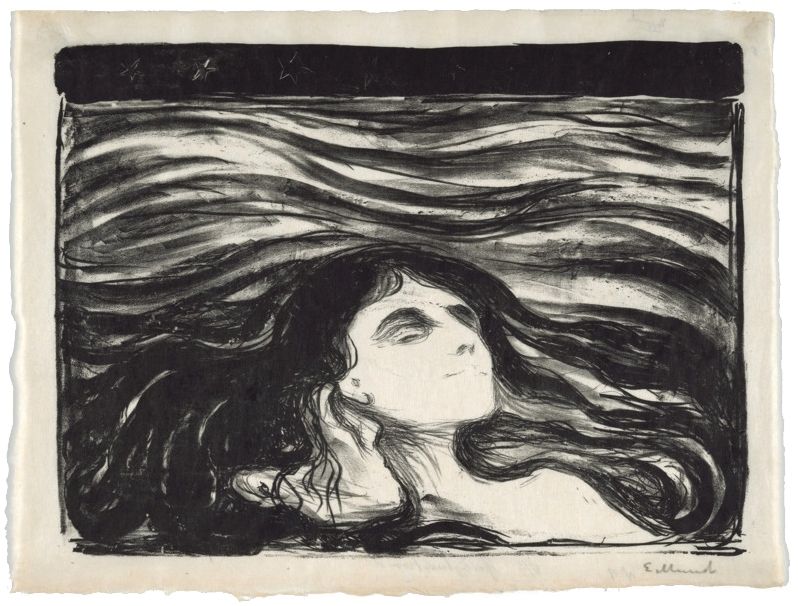 Litografia Munch - On the waves of love