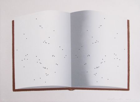 Litografia Ruscha - Open Book With Worm Holes