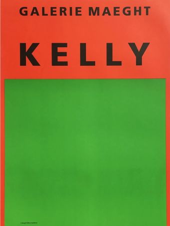 Litografia Kelly - ORANGE ET VERT. Afiiche lithographie originale (1964).