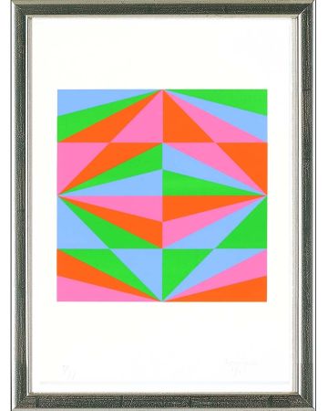 Serigrafia Bill - O.T. (azurblau, grün, rosa, orange), 1965