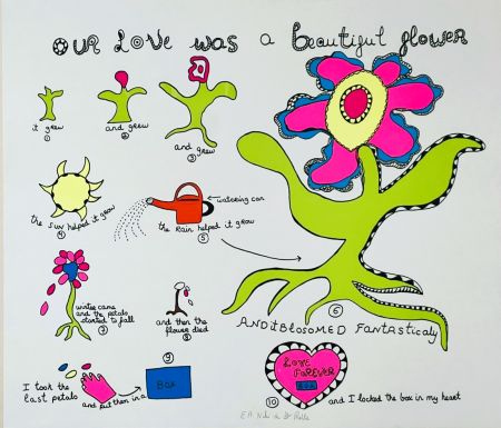 Serigrafia De Saint Phalle - Our Love was a beautiful flower 
