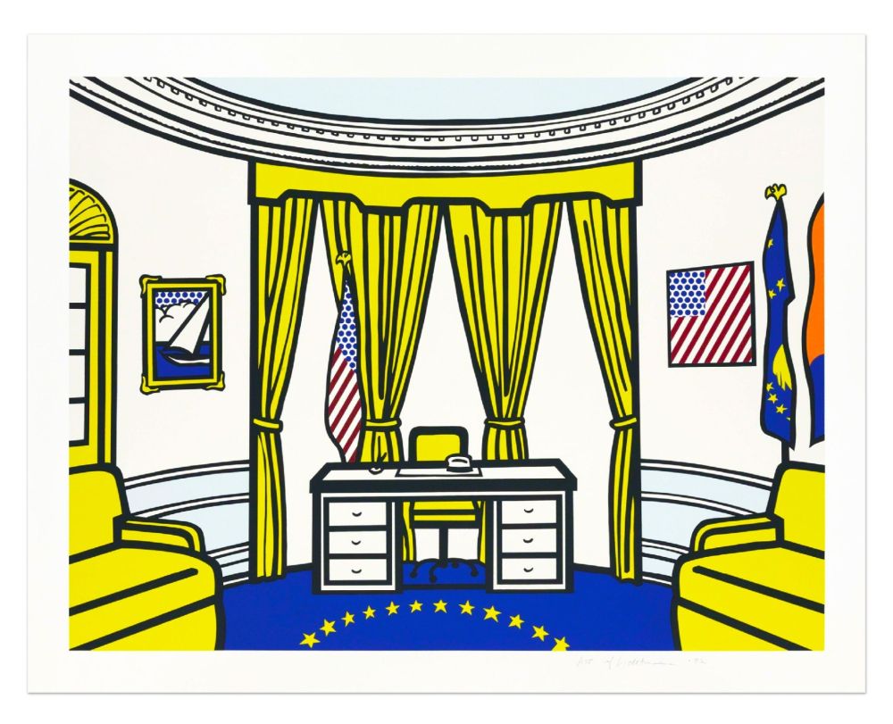 Serigrafia Lichtenstein - Oval Office, 1992