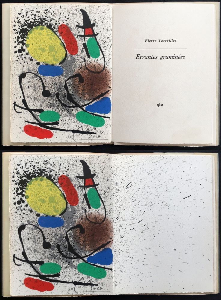 Libro Illustrato Miró - P. Torreilles : ERRANTES GRAMINÉES.Une lithographie originale signée (1971)