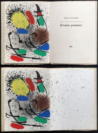 Libro Illustrato Miró - P. Torreilles : ERRANTES GRAMINÉES.Une lithographie originale signée (1971)