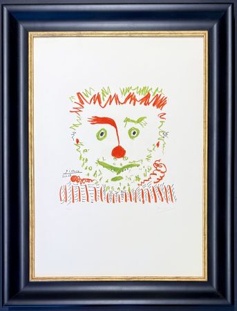 Litografia Picasso - Pablo Picasso(1881–1973) – Clown – Color lithograph on Arches paper – 1968