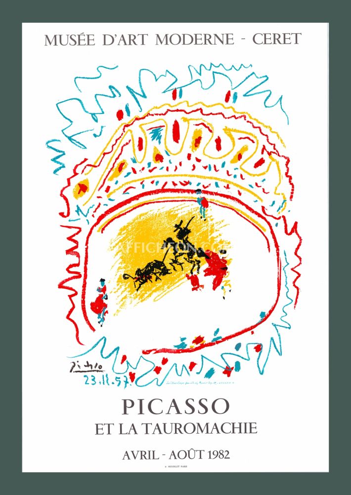 Litografia Picasso - Pablo Picasso: 'Et la Tauromachie' 1982 Offset-lithograph