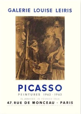 Litografia Picasso - Pablo Picasso, Galerie Louise Leiris Exhibition Poster, 1962/1963, Lithograph on Vellum Paper