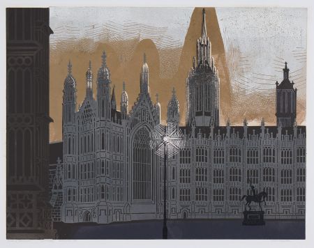 Linoincisione Bawden - Palace of Westminster 